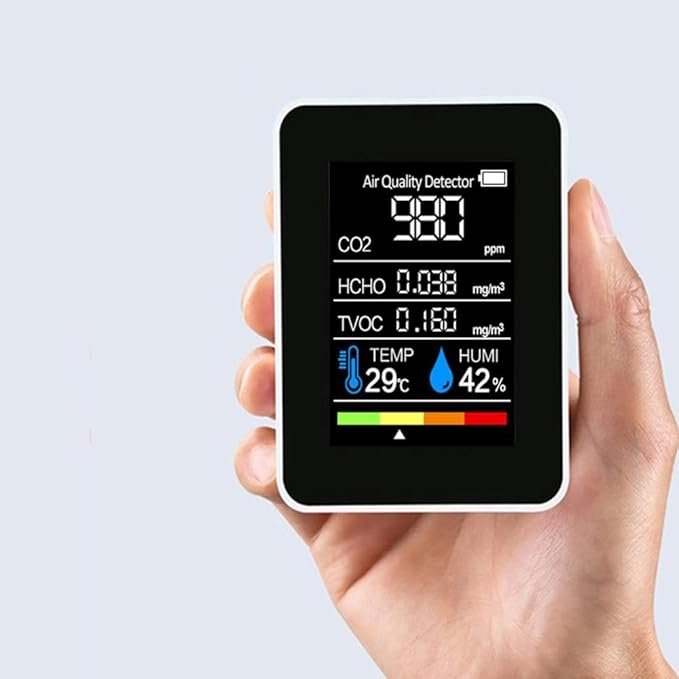 Air Quality Monitor, CO2 Monitor, 5in1 Indoor CO2 Detector Formaldehyde HCHO by HFLWYWD