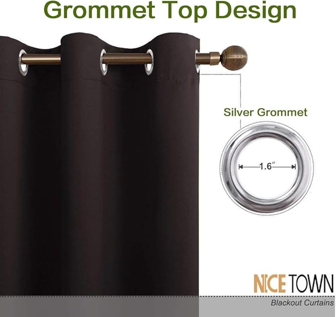 NICETOWN Thermal Insulated Blackout Curtain and Drapery Triple Weave Soundproof - Image 2
