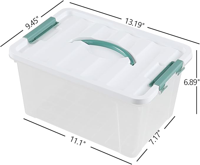 6 Pack 14 L Clear Storage Latch Box, Plastic Storage Bins - Image 2