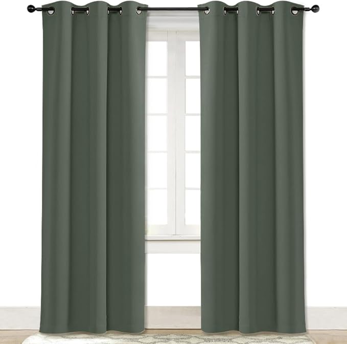 NICETOWN Curtain Blackout Drape Panel, Single Panel, 34 x 84 inch, Dark Mallard by NICETOWN