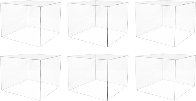 6 Pack 12" x 12" x 9" Clear Acrylic Display Box by MarketingHolders