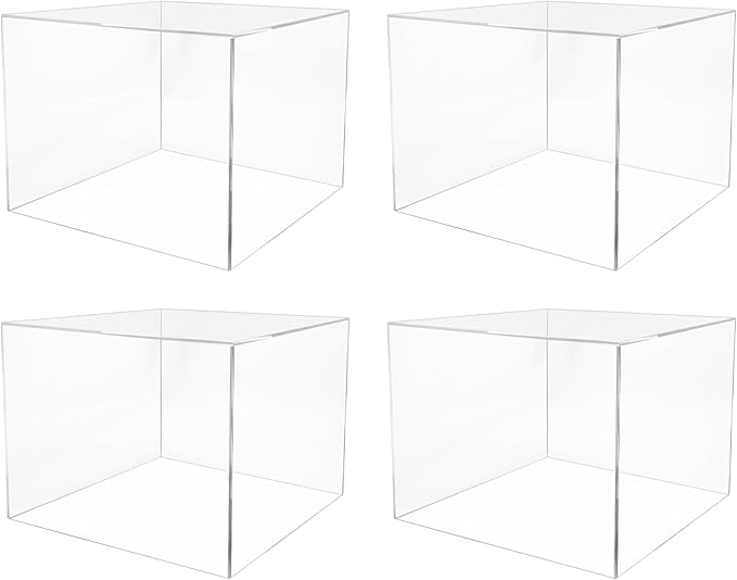4 Pack 12" x 12" x 9" Clear Acrylic Display Box by MarketingHolders