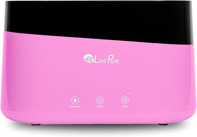 LivePure LP300HUM Aqua Flame Cool Mist Humidifier – Small Ultrasonic Plant by LivePure