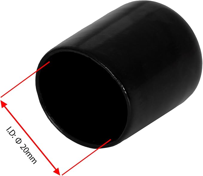 10 PCS Black Round Vinyl Rubber End Caps Kits, Flexible Screw Thread Protectors - Image 2