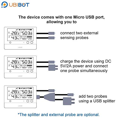 UbiBot Wireless Remote Smart Temperature Humidity Ambient Light Sensor WiFi - Image 6