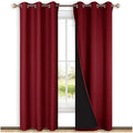 NICETOWN Burgundy Red Full Shade Curtain Panels, Pair of Thermal Insulated & by NICETOWN