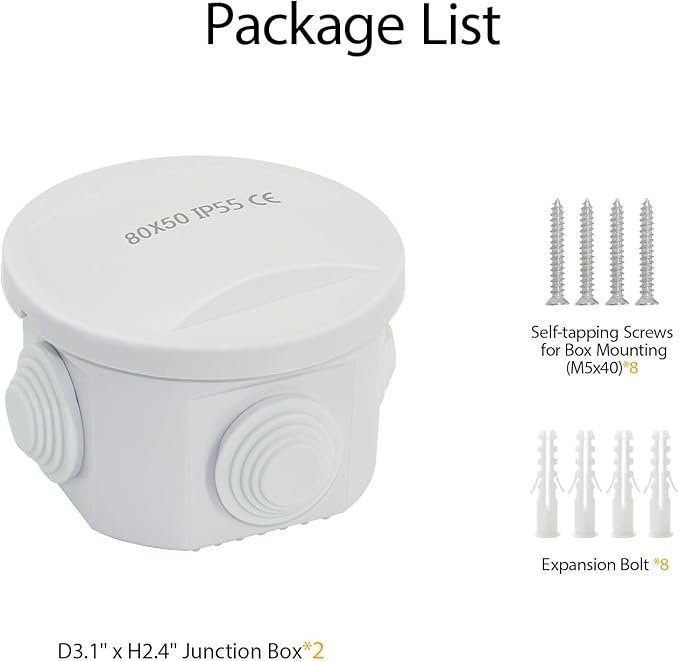 LeMotech Junction Box, ABS Plastic IP55 Water Resistant and Dustproof, - Image 9