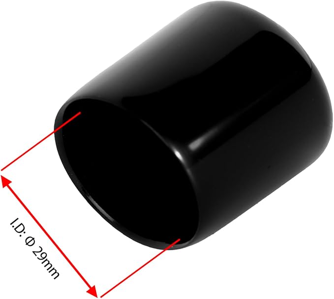 10 PCS Black Round Vinyl Rubber End Caps Kits, Flexible Screw Thread Protectors - Image 2