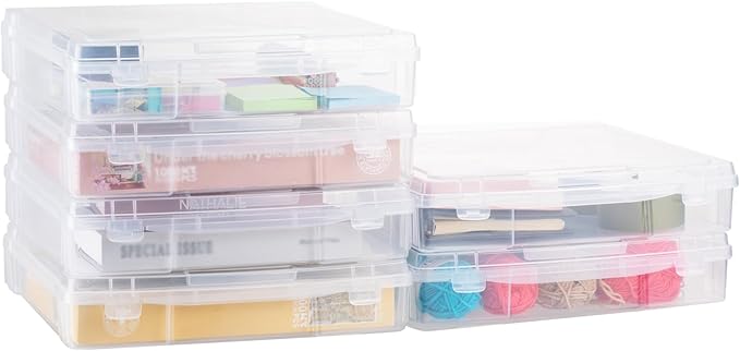 12" x 12" Plastic Scrapbook Paper Storage Cases, Thick Portable Organizers by OMNISAFE
