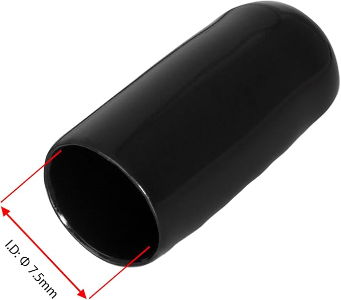 20 PCS Black Round Vinyl Rubber End Caps Kits, Flexible Screw Thread Protectors - Image 2