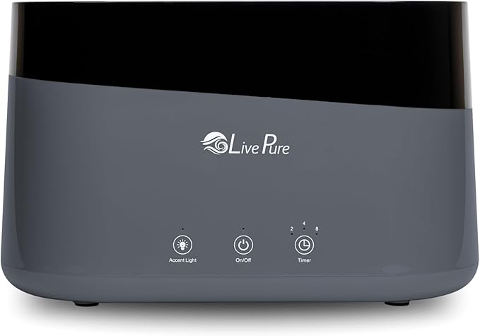 LivePure LP300HUM Aqua Flame Cool Mist Humidifier – Small Ultrasonic Plant by LivePure