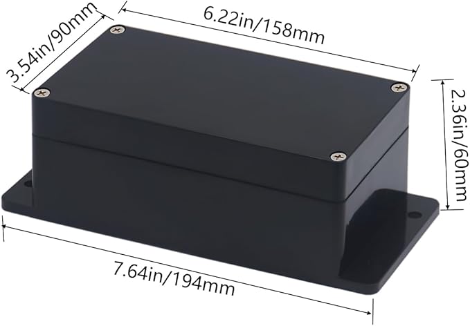 Project Box ABS Plastic Black Electrical Boxes IP65 Waterproof DIY Electronic - Image 2