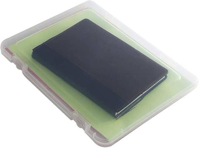 Portable A4 File Box Transparent Plastic Box Document Paper Protector Desk - Image 6