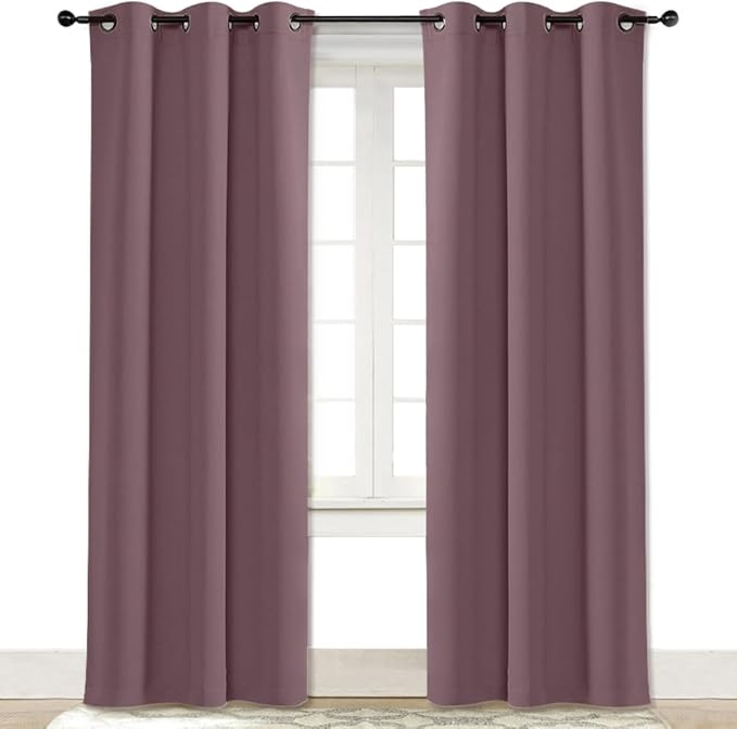 NICETOWN Curtain Blackout Drape Panel, Single Panel, 34 x 84 inch, Dry Rose by NICETOWN