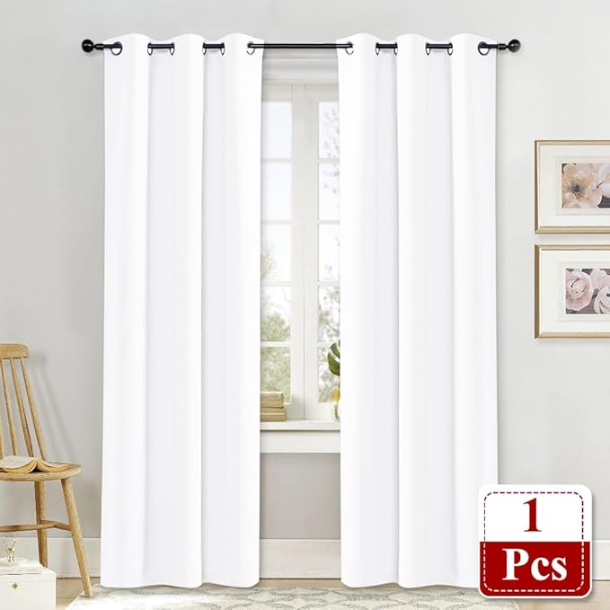 NICETOWN Pure White Window Curtain and Drape, 1 Panel, 42 by 84, Easy Care - Image 2