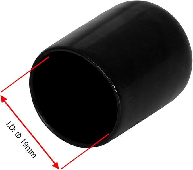 20 PCS Black Round Vinyl Rubber End Caps Kits, Flexible Screw Thread Protectors - Image 2