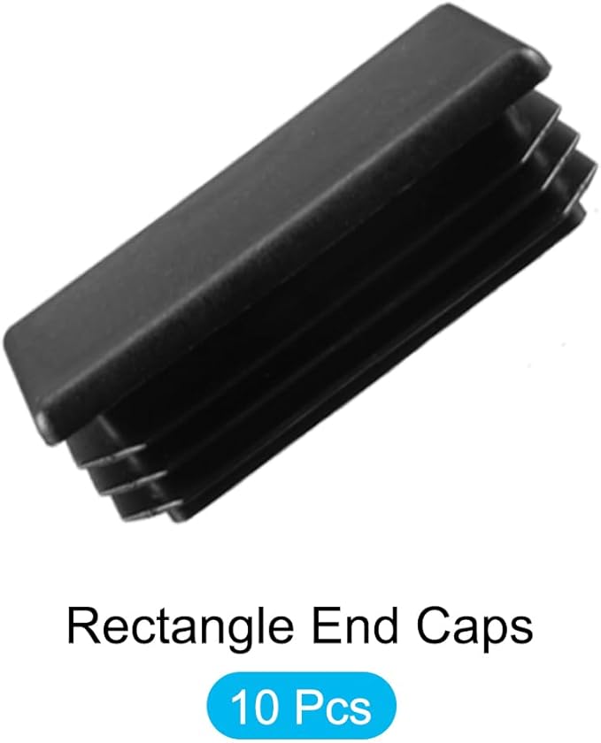 METALLIXITY Rectangle End Caps 10Pcs, Plastic Rectangle Tube Inserts Threaded - Image 5