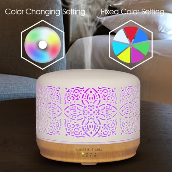 Earnest Living Essential Oil Diffuser White Ceramic Diffuser 500 ml Timers - Image 2