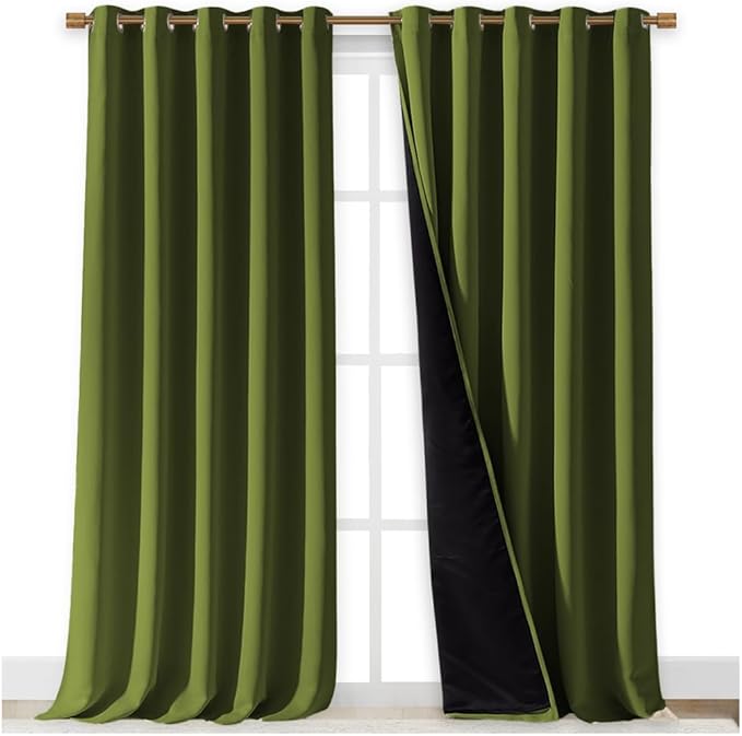 NICETOWN 100% Blackout Blinds, 70 inches x 108 inches, Olive Green, Laundry - Image 2