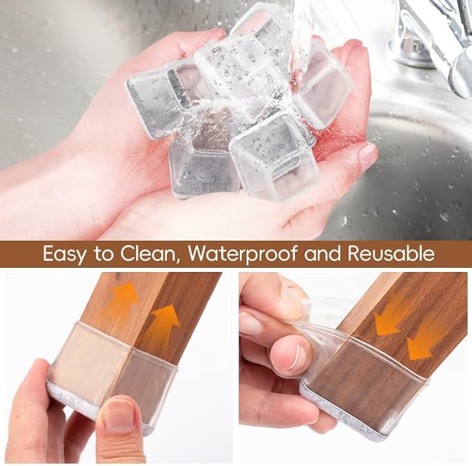 16Pcs Square Chair Leg Floor Protectors - Image 7