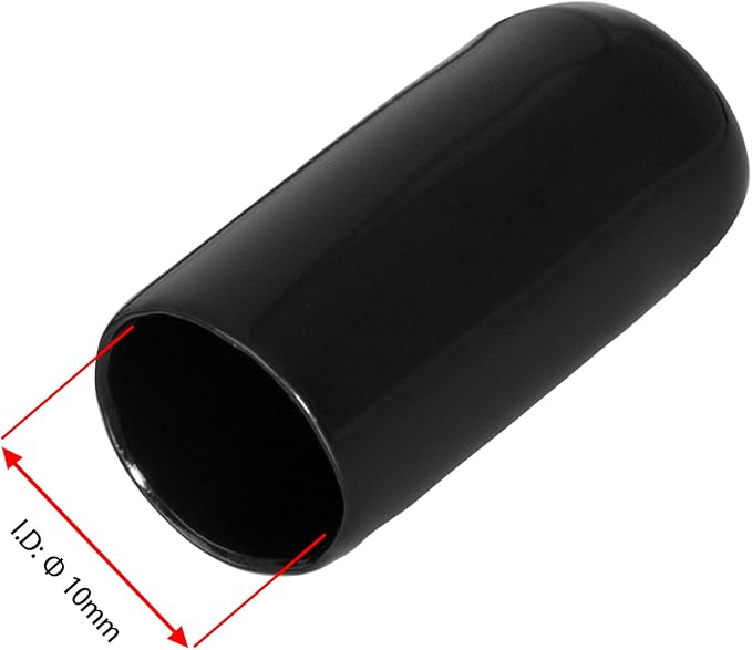 20 PCS Black Round Vinyl Rubber End Caps Kits, Flexible Screw Thread Protectors - Image 2