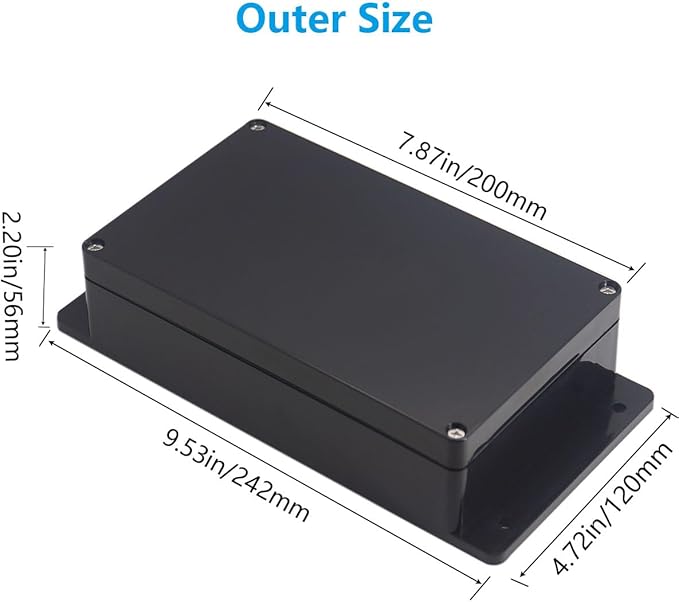 Project Box ABS Black Electrical Boxes IP67 Outdoor Waterproof Junction Box - Image 2