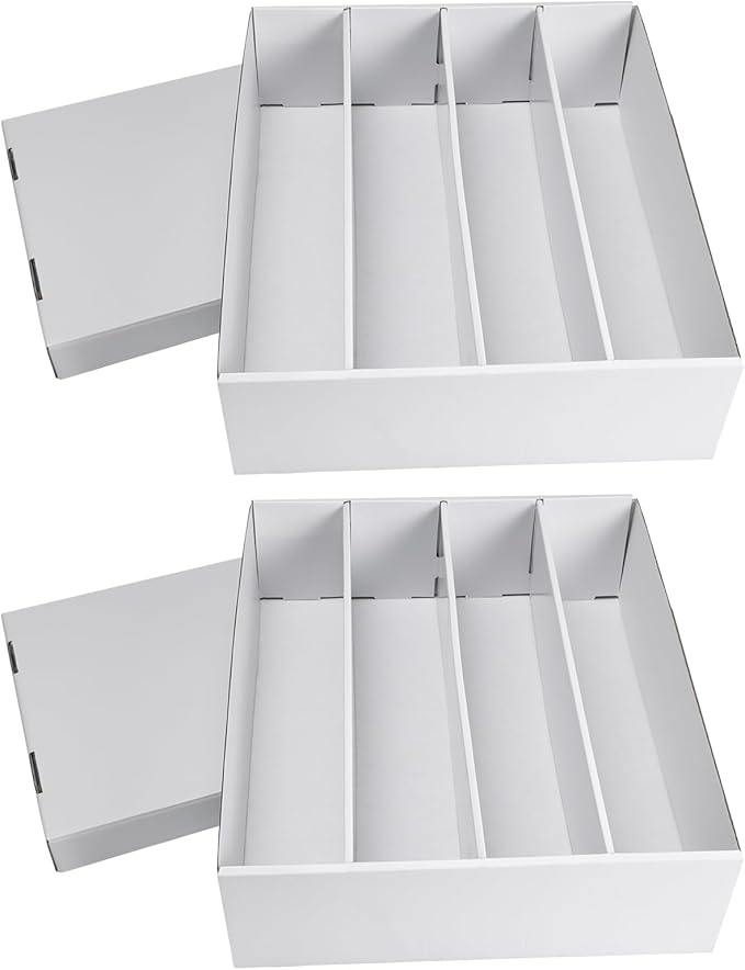 RLAVBL 2-Pack 3200 Count Trading Card Storage Box, 4 Row Cardboard Card Boxes by RLAVBL