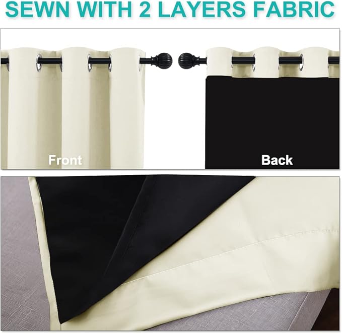 NICETOWN Thermal Insulated 100% Blackout Curtains, Noise Reducing Performance - Image 6