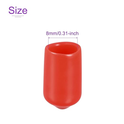 DMiotech 20 Pack 5/16" ID Red Screw Thread Protectors Rubber End Caps Bolt - Image 4