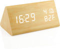 OCT17 Wooden Alarm Clock, Wood Alarm Clock Smart LED Digital Clock by OCT17