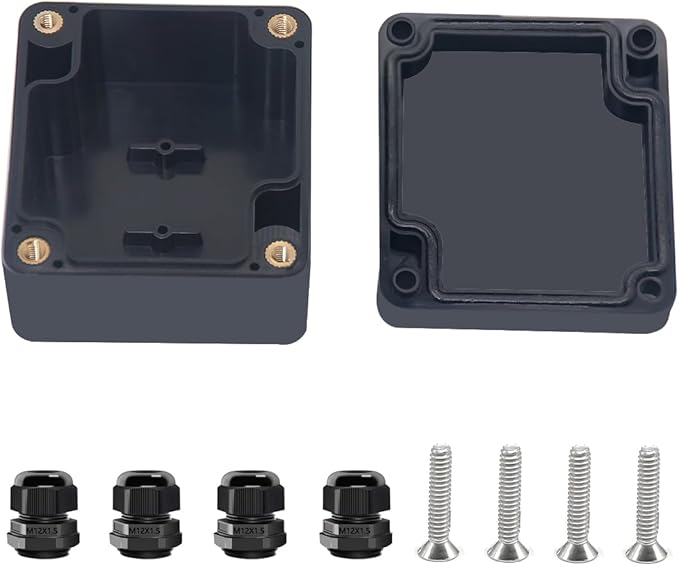 Project Box ABS Black Electrical Boxes IP67 Outdoor Waterproof Box Electronic by Otdorpatio