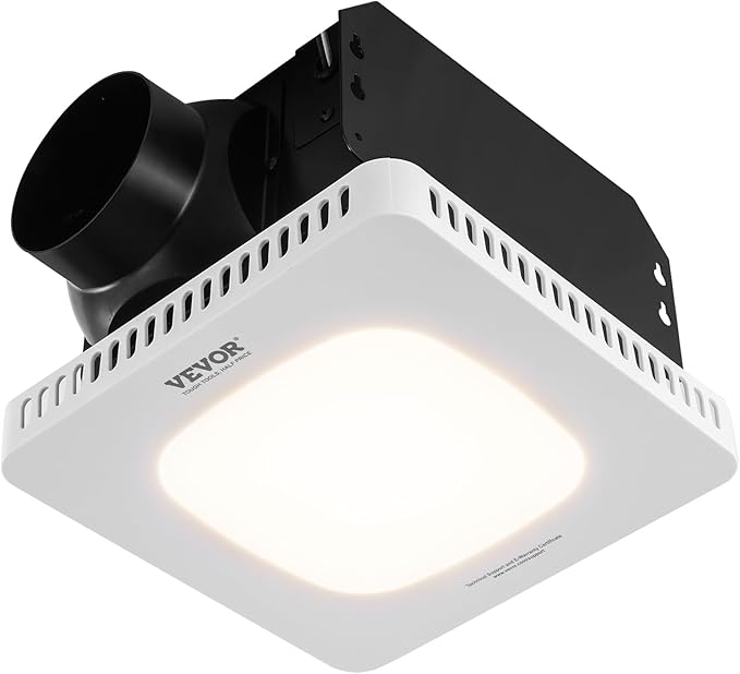 VEVOR Bathroom Exhaust Fan, 80 CFM High-Efficiency Ventilation, 1.5sones Low - Image 9