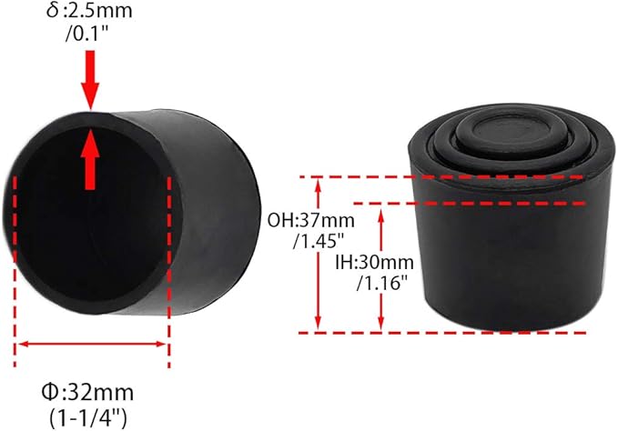 Flyshop 1-1/4", 32 mm, Patio Round Chair Leg Caps, Furniture Table Feet Covers - Image 2