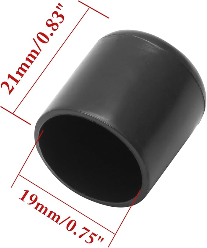 40 Pcs Round Rubber Furniture Leg Caps, 3/4" Vinyl Flexible Chair Leg Floor - Image 2