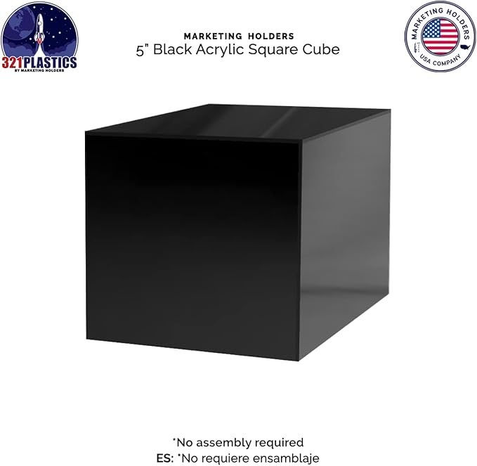 6 Pack 5 Inch Acrylic Display Riser Box Black Square Retail Product Riser One - Image 7