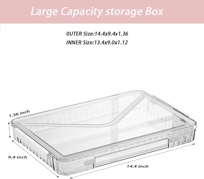 2 Pack Clear Plastic File Boxes w/Latching Lids, Stackable A4 Storage - Image 2