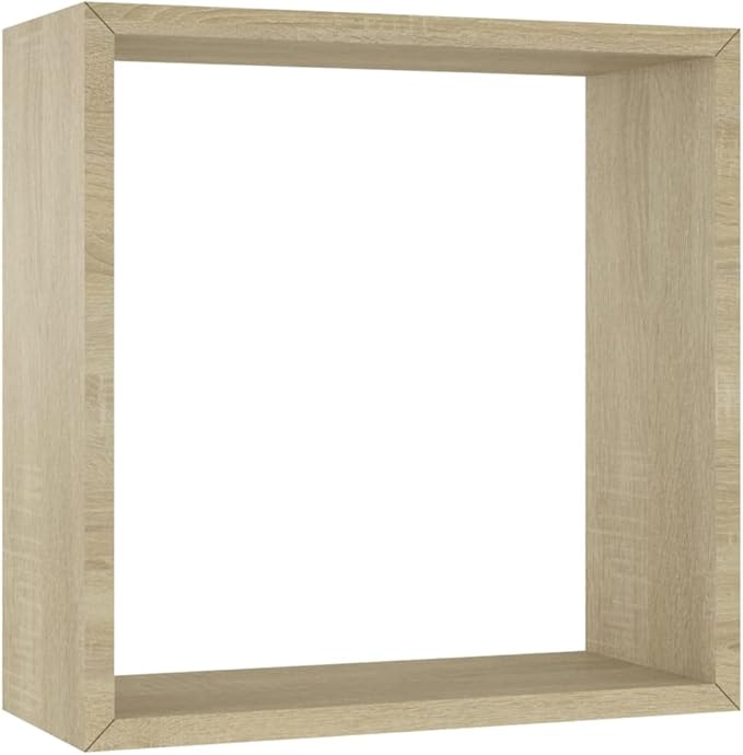 vidaXL Set of 3 Sonoma Oak Wall Cube Shelves - Image 4