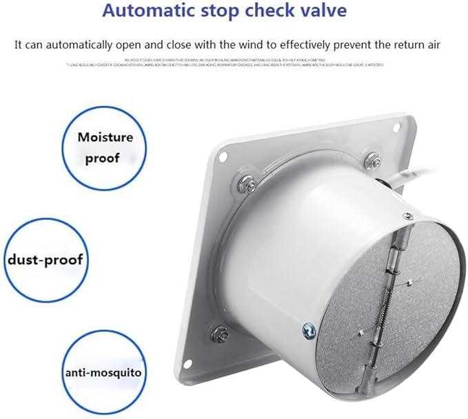 4'' Wall-Mounted Exhaust Fan, Small Bathroom Metal Iron Ventilation Fan - Image 6