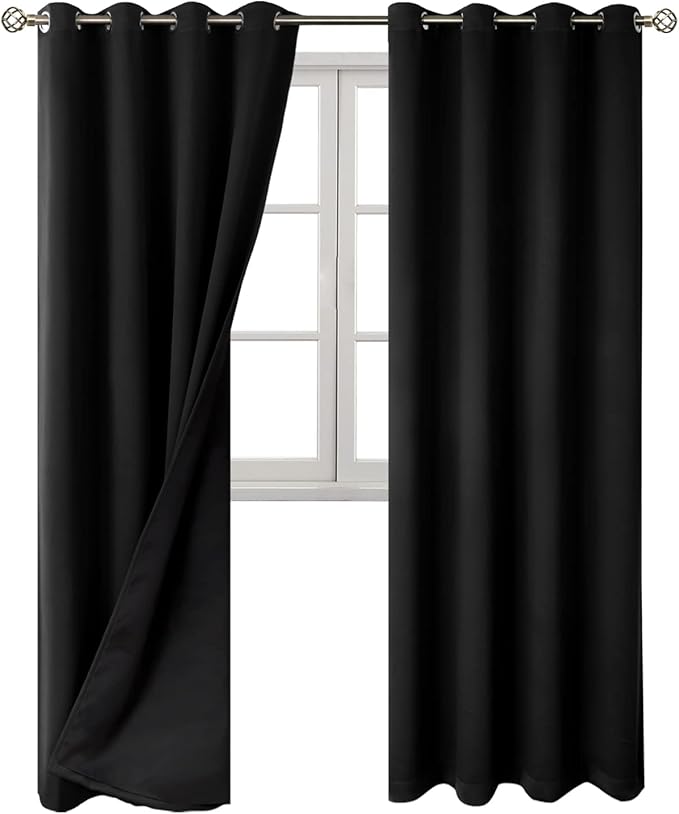 BGment Black Blackout Curtains 95 Inches Long 2 Panels Set - Image 8