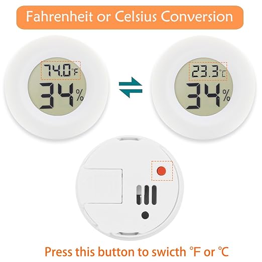 6-Pack Mini Round Hygrometer Thermometer Digital LCD Monitor Indoor Outdoor - Image 5