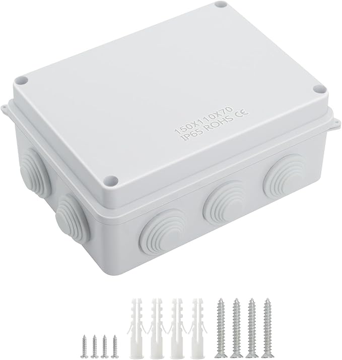 LeMotech ABS Plastic Dustproof Waterproof IP65 Junction Box Universal by LeMotech