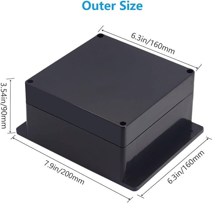 Project Box ABS Black Electrical Boxes IP67 Outdoor Waterproof Junction Box - Image 2