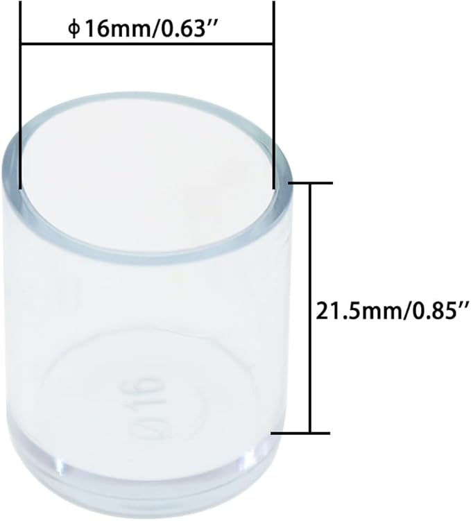 Round Chair Leg Caps, PVC Furniture Feet Covers, TTZEZE Transparent Round Floor - Image 2