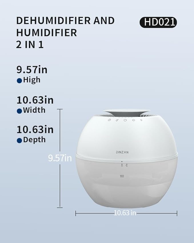 Dual-Function Humidifier & Dehumidifier 152oz Water Tank Steam distillation - Image 9