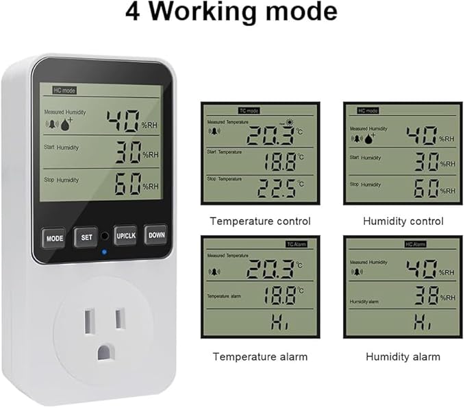 Humidity Controller Outlet 16A Direct Output Hygrometer Humidity Control Switch - Image 2