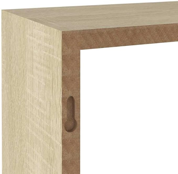 vidaXL Set of 3 Sonoma Oak Wall Cube Shelves - Image 6