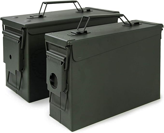 GUGULUZA Metal Ammo Can 30/50 Cal, Lockable Bullet Storage Case, Waterproof & - Image 5