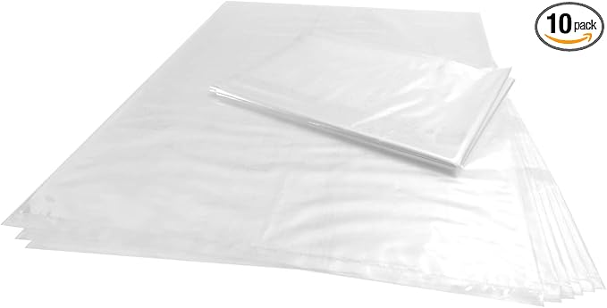 Wowfit 10 CT 30x40 Inch Clear Plastic Flat Poly Bags, 1.6 Mil Food-Grade – Great by Wowfit