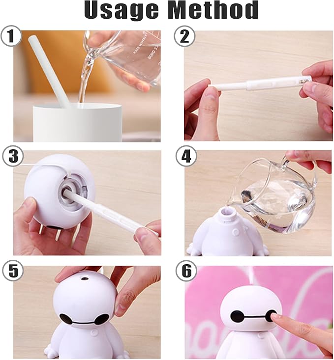 INVODA Small Humidifier Cool Mist Portable Desk USB Personal Mini Humidifiers - Image 6