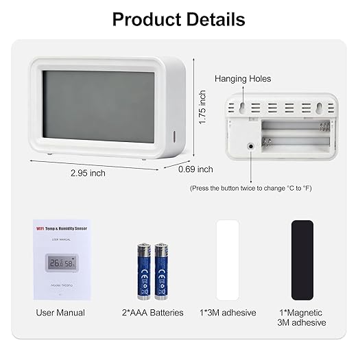eMylo Smart WiFi Thermometer Hygrometer, Indoor Wireless Temperature Humidity - Image 8